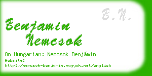 benjamin nemcsok business card